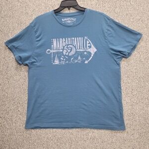 Margaritaville Mens Graphic T-Shirt Blue XL Anchor Parrot Nautical Short Sleeve